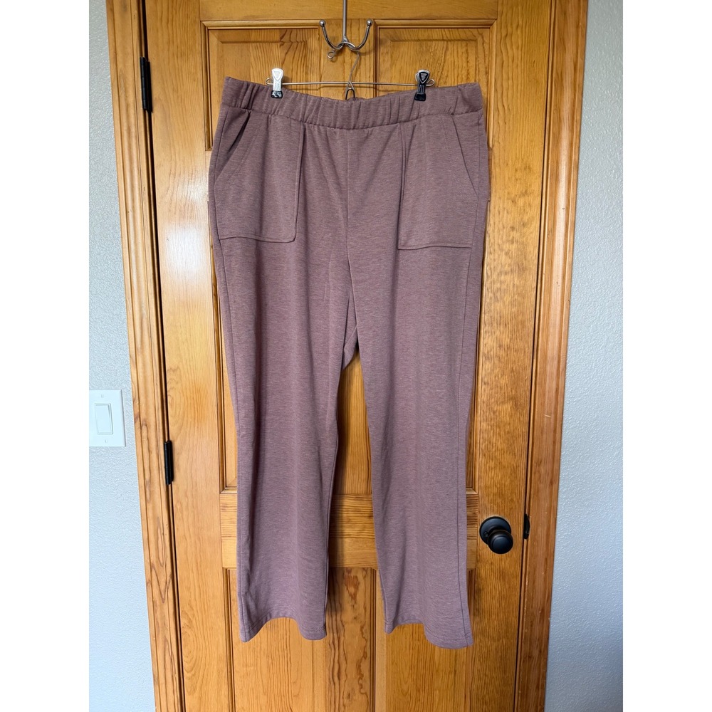 Berkshire Homewear Womens 1X Mauve Fleece Lined Lounge Pants NWT Elastic Waist